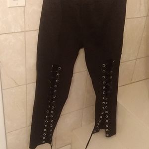 Stretch lace up leggings